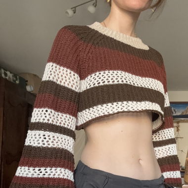 Pull Crop top crocheté 