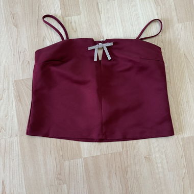Crop top color vino Divided H&M, taglia EUR S