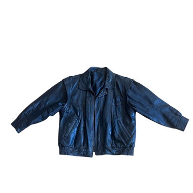 Leather bomber jacket