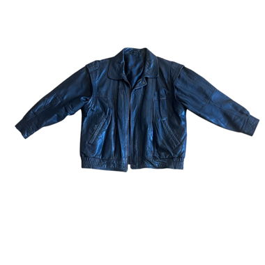 Leather bomber jacket