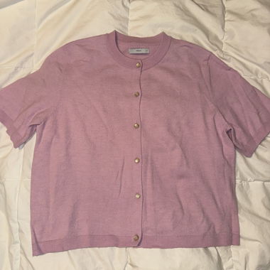 Pink knit cardigan