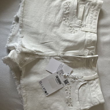 MNG weisse Jeans-Shorts