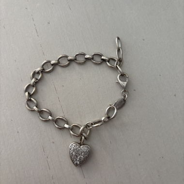 Fossil Charm-Armband Herz-Anhänger silber