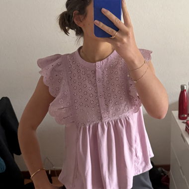 Scandi Rosafarbene Bluse