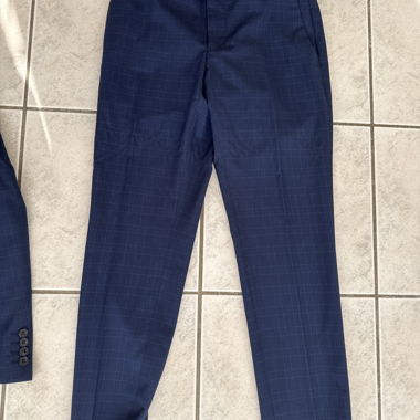 Blue Checked Dress Trousers
