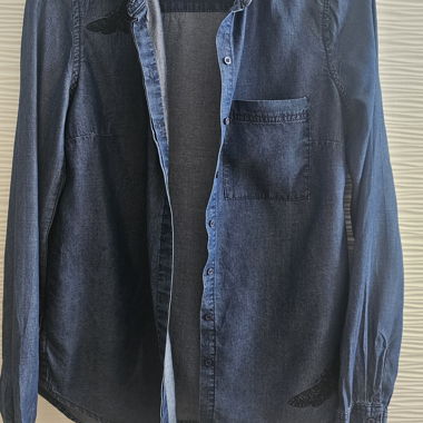Camicia tipo denim blu scuro taglia 34