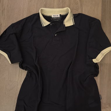 Polo Rework noir avec col beige