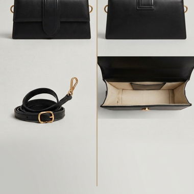 Schwarze Lederhandtasche