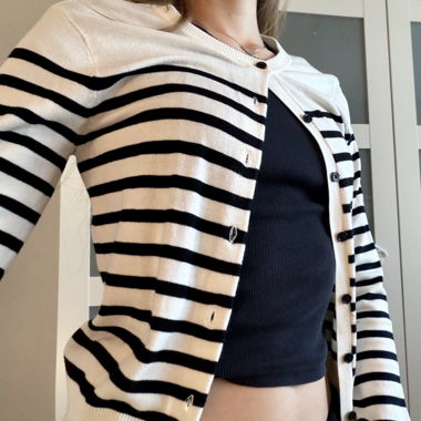 H&M gestreifte Strickjacke XS