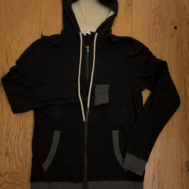 Felpa con cappuccio zip blu navy