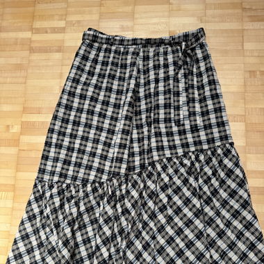 Asymmetrical Checkered Skirt