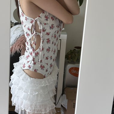 White Flower Bodysuit 
