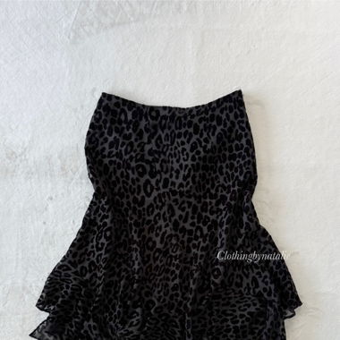 Gonna in Velluto Leopardato Glossy Addict (S/M)