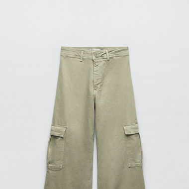 Zara High-Waisted Stretch Khaki Jeans