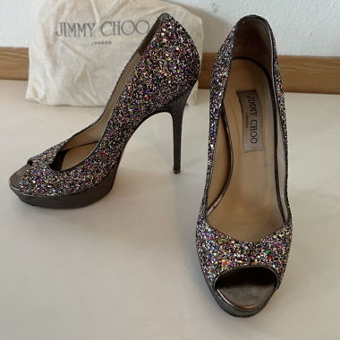 Jimmy Choo Peeptoe High Heels Gr. 37.5