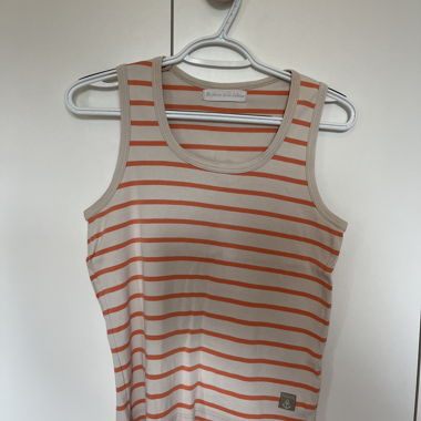 Top a righe arancione/beige