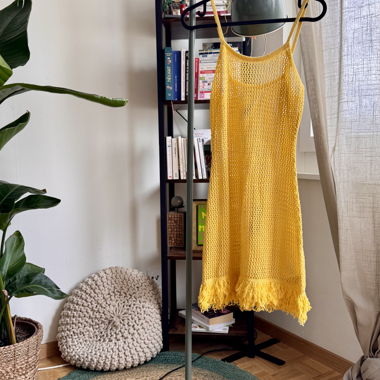 Gelber Spitzen-Kleid/Combishort