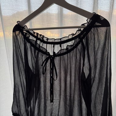 schwarze see through Bluse