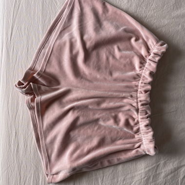 Shorts in velluto rosa