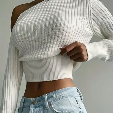 Ein schönes cropped Strickpullover