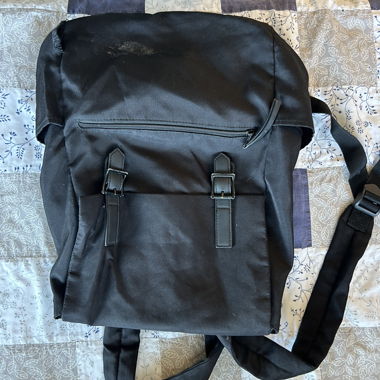 Black Roll-Top Backpack