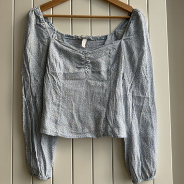 Haut de blouse bleu