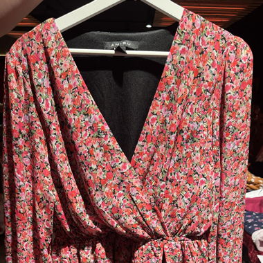 Robe portefeuille fleurie