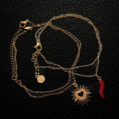 Collier doré multi-pendentifs