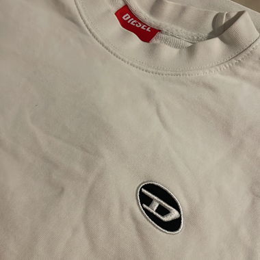 Weisses Diesel-Sweatshirt mit gesticktem Logo