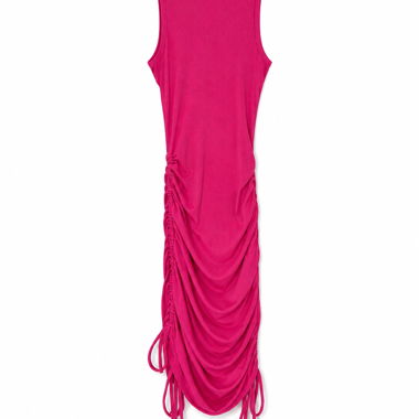 Fuchsia ärmelloses Kleid