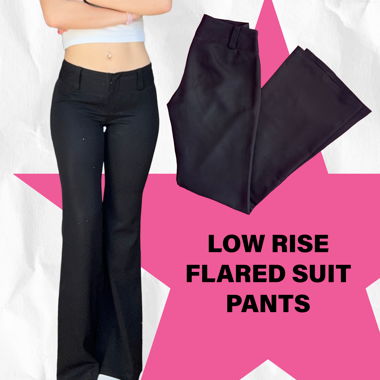 low-rise flared suit pants