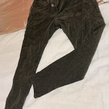 Green patterned jeans