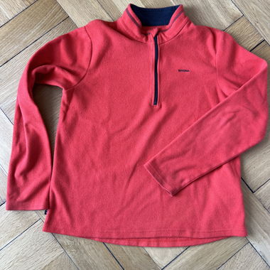 Quechua red fleece half-zip pullover