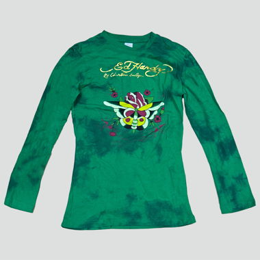 T-shirt à manches longues graphique imprimé Ed Hardy