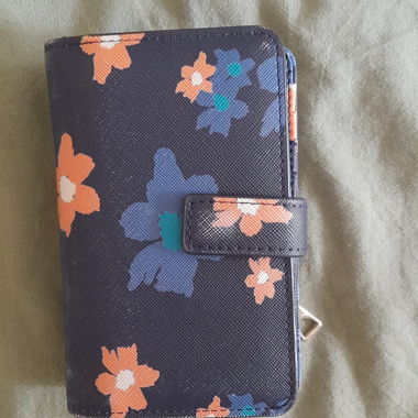 Porte-monnaie fleuri zippé
