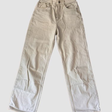 Beige High-Waist Jeans