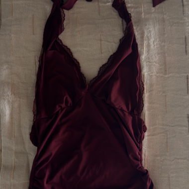 Top bordeaux schiena scoperta