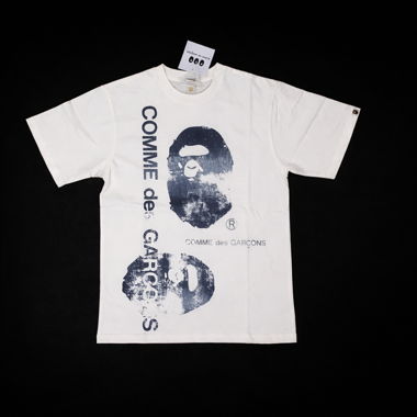 T-shirt bianco BAPE x CDG 