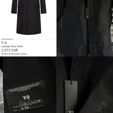 Schwarzer Y-3 Gore-Tex Mantel
