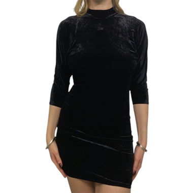 vintage black velvet mini dress