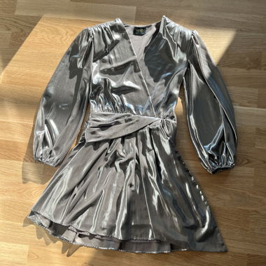 LIU JO metallic silver mini dress size 38