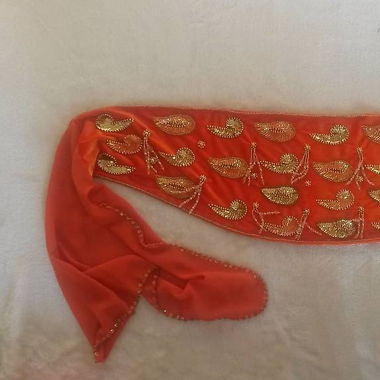Hüfttuch orange-gold (Bauchtanz/Oriental)
