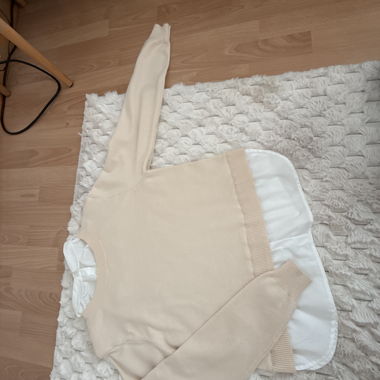 Beige V-Neck Sweater