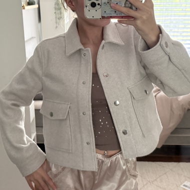 Veste en laine Stradivarius gris clair S