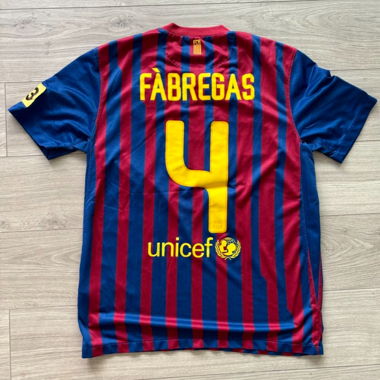 2011-12 Barcelona Home Shirt Fabregas #4 size M