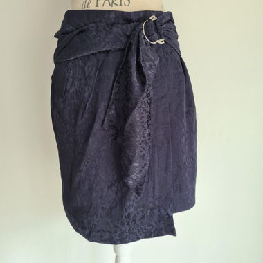 Morgsn Satin Mini Skirt Navy