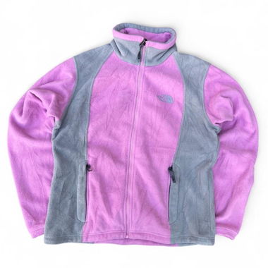 Giacca in pile con zip The North Face rosa grigio 
