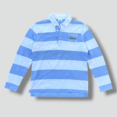 Lacoste vintage skyblue striped long polo