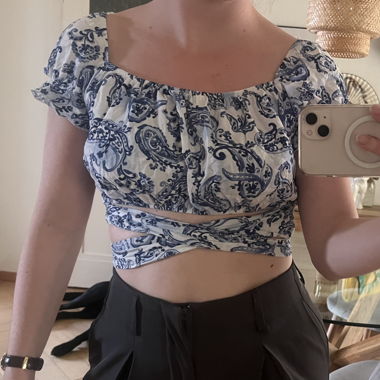 Top court floral bleu