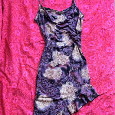 Abito slip floreale viola